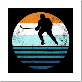 Ice Hockey Player | 70's Retro Style Posters and Art